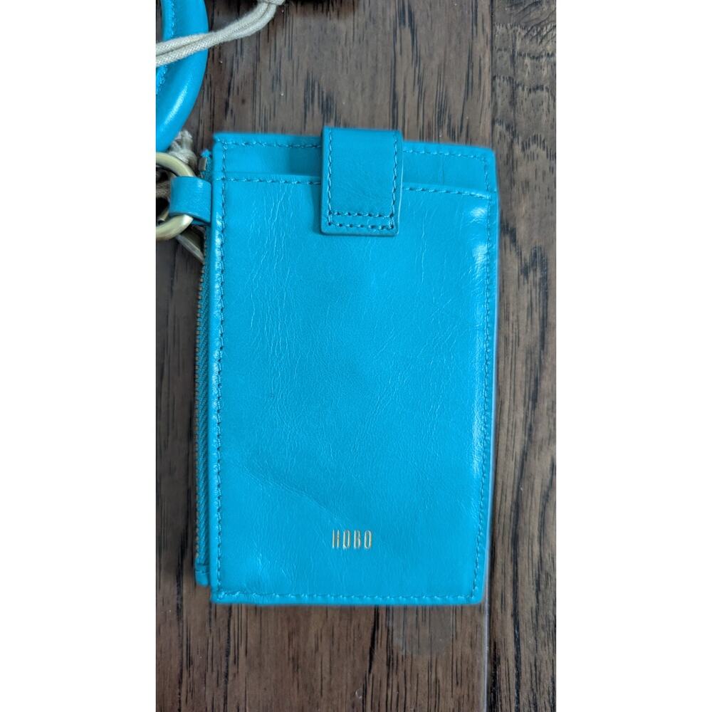 Hobo Leather Ring Credit Card Wristlet in Biscayne Blue NEW! - Picture 5 of 6